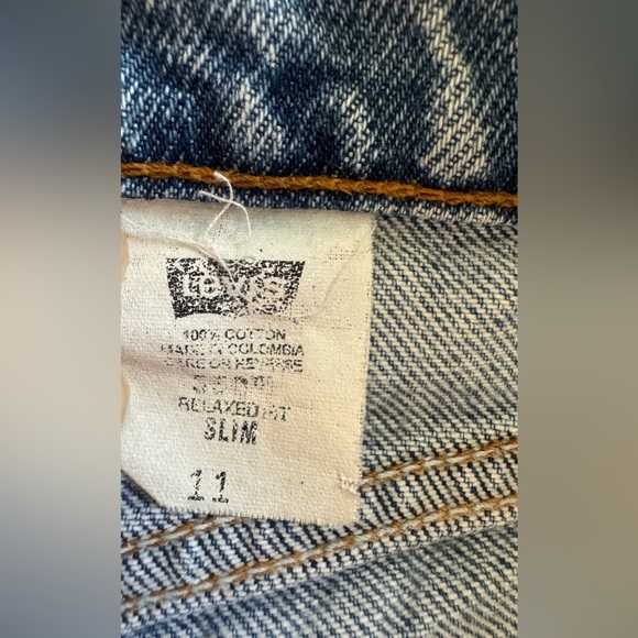 LEVIS VINTAGE 550 Relaxed Slim Youth Kids Orange Tab Jeans sz 11 Slim - Picture 8 of 9